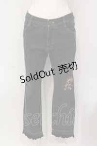 PINK HOUSE / いちご刺繍デニムパンツ S クロ O-25-05-31-010-LO-PA-OW-OS