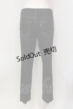 画像3: PINK HOUSE / 裾ピコフリル&ボタンデニムパンツ S クロ O-25-05-31-012-LO-PA-OW-OS