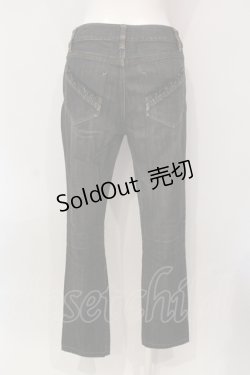 画像3: 【SALE】PINK HOUSE / レザー使いデニムパンツ S クロ O-25-05-31-013-LO-PA-OW-ZT097