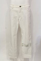 PINK HOUSE / クロスステッチ使いデニムパンツ 3（M） シロ O-25-05-31-016-LO-PA-OW-ZT096