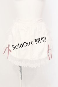 Moi-meme-Moitie / チュールレースサロンエプロン  ホワイト×レッドリボン O-25-05-31-020-MO-ZA-OW-OS