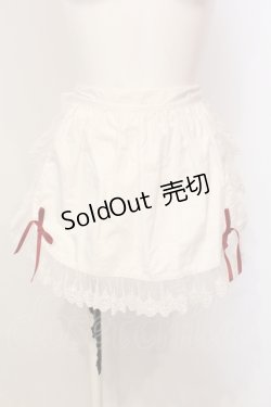 画像1: Moi-meme-Moitie / チュールレースサロンエプロン  ホワイト×レッドリボン O-25-05-31-020-MO-ZA-OW-OS