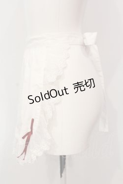 画像2: Moi-meme-Moitie / チュールレースサロンエプロン  ホワイト×レッドリボン O-25-05-31-020-MO-ZA-OW-OS