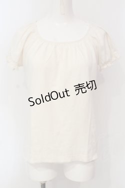 画像1: PINK HOUSE / パフスリーブTシャツ  アイボリー O-25-05-31-025-LO-TO-IG-OS