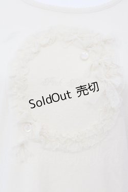 画像2: PINK HOUSE / ドットチュールフリルモチーフカットソー  アイボリー O-25-05-31-027-LO-TO-IG-OS