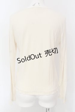 画像3: PINK HOUSE / ドットチュールフリルモチーフカットソー  アイボリー O-25-05-31-027-LO-TO-IG-OS