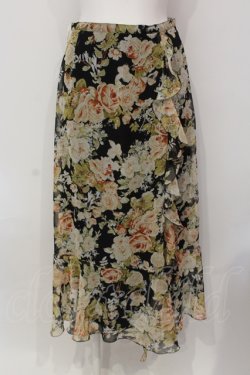 画像1: PINK HOUSE / ラッフルフリルシフォンスカート  クロ O-25-05-31-028-LO-SK-OW-OS