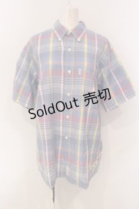 Karl Helmut / マドラスチェック半袖シャツ M ブルー系 O-25-05-31-029-EL-BL-OW-OS