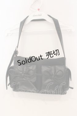 画像1: melume / リボンショルダーバッグ  クロ O-25-06-03-033-LO-BG-OW-OS