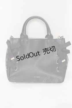 画像1: m petit by misako / AMレースアップ 2WAY トートバッグ  クロ O-25-06-03-036-LO-BG-IG-ZT-K012