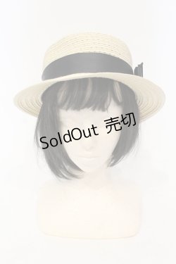 画像2: axes femme / ビジューリボンストローハット  ナチュラル×クロ O-25-06-03-044-AX-AC-IG-ZT-K011