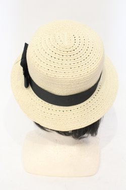 画像3: axes femme / ビジューリボンストローハット  ナチュラル×クロ O-25-06-03-044-AX-AC-IG-OS
