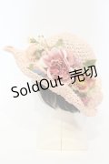 axes femme / 造花ストローハット  ピンク O-25-06-03-045-AX-AC-IG-OS