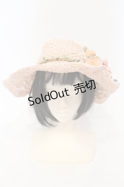画像2: axes femme / 造花ストローハット  ピンク O-25-06-03-045-AX-AC-IG-OS