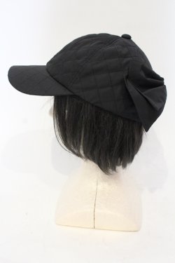 画像3: melume / makiコラボリボン付きキルトキャップ 57.5ｃｍ クロ O-25-06-03-047-LO-AC-OW-OS