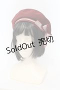 Amavel / メッセージリボンブローチ付ベレー帽  ワイン O-25-06-03-048-CA-AC-OW-ZT0611