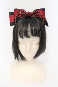 Amavel / おもひでの玩具箱和風リボンカチューシャ  クロ×ワイン O-25-06-03-051-CA-AC-IG-ZT208-F001