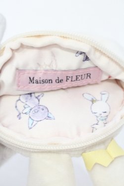 画像3: Maison de FLEUR / モモ フェイスポーチ  アイボリー O-25-06-03-055-LO-ZA-OW-OS
