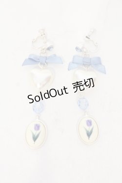 画像1: axes femme POETIQUE / チューリップイヤリング  シロ×サックス O-25-06-03-056-AX-AC-OW-OS