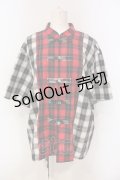 Candy Stripper / CHECK COMBINED CHINA SHIRT  レッド×ブラック O-25-06-03-013-PU-TO-OW-ZY