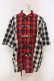 画像1: Candy Stripper / CHECK COMBINED CHINA SHIRT  レッド×ブラック O-25-06-03-013-PU-TO-OW-ZY (1)