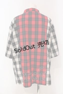 画像3: Candy Stripper / CHECK COMBINED CHINA SHIRT  レッド×ブラック O-25-06-03-013-PU-TO-OW-ZY