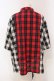 画像3: Candy Stripper / CHECK COMBINED CHINA SHIRT  レッド×ブラック O-25-06-03-013-PU-TO-OW-ZY (3)