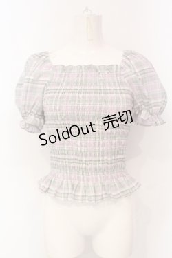 画像1: Candy Stripper / VOLUME SLEEVE SHIRRINGトップス  ラベンダー O-25-06-03-014-PU-TO-OW-ZT353