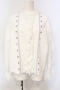 Candy Stripper / TINY TULIP COTTON BLOUSE　ブラウス  ホワイト O-25-06-03-016-PU-BL-OW-ZY
