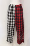 画像1: Candy Stripper / CHECK COMBINED パンツ 2 ブラック×レッド O-25-06-03-023-PU-PA-OW-ZS (1)