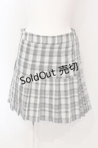 Candy Stripper / CHECK PLEATS MINI SKIRT S グレー O-25-06-03-024-PU-SK-OW-OS