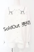 axes femme kawaii / 梯子レース丸襟ブラウス M シロ O-25-06-07-034-AX-BL-YM-OS