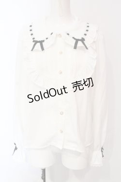 画像1: axes femme kawaii / 梯子レース丸襟ブラウス M シロ O-25-06-07-034-AX-BL-YM-OS