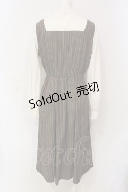 画像4: axes femme / レースアップストライプワンピース F ブラウン O-25-06-07-035-AX-OP-OW-OS