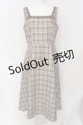 m petit by misako / リボンチェックジャンパースカート LL ブラウン O-25-06-07-036-LO-OP-OW-ZT250