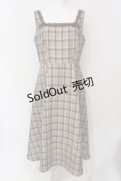 画像1: m petit by misako / リボンチェックジャンパースカート LL ブラウン O-25-06-07-036-LO-OP-OW-ZT250
