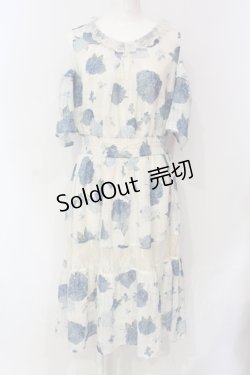 画像1: axes femme / 紫陽花柄ロングワンピース F アイボリー O-25-06-07-038-AX-OP-IG-OS