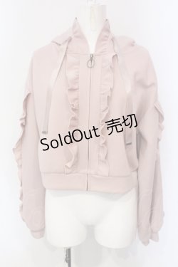 画像1: axes femme / フリルデザインジップパーカー M ピンク O-25-06-07-040-AX-TO-IG-OS