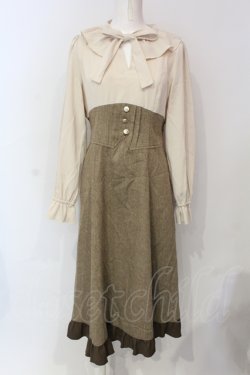 画像1: axes femme / ハイウエストドッキングワンピース F ブラウン O-25-06-07-046-AX-OP-IG-OS