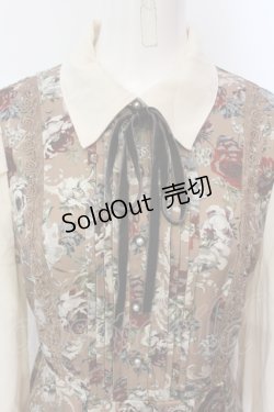 画像2: axes femme / クラシカルフラワーワンピース/ミュルーズ染織美術館コラボ F ブラウン O-25-06-07-047-AX-OP-IG-ZT145