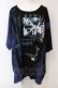 画像1: SEX POT ReVeNGe / DOWNERプリント切り替えBIG Tシャツ F ブラックｘブルー O-25-06-07-050-SP-OP-YM-OS (1)