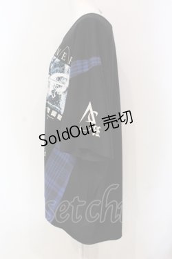 画像2: SEX POT ReVeNGe / DOWNERプリント切り替えBIG Tシャツ F ブラックｘブルー O-25-06-07-050-SP-OP-YM-OS