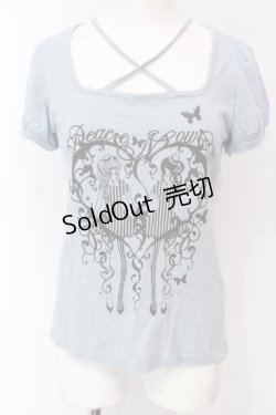 画像1: PEACE NOW / ガールプリントクロスTシャツ M ブルー O-25-06-07-061-PU-TS-IG-OS