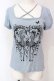 画像1: PEACE NOW / ガールプリントクロスTシャツ M ブルー O-25-06-07-061-PU-TS-IG-OS (1)