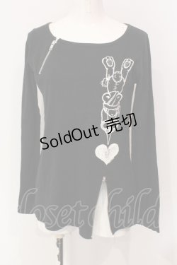 画像1: PEACE NOW / シザープリントジップカットソー M ブラック O-25-06-07-063-PU-TO-IG-OS