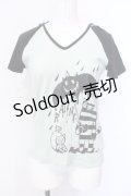 PEACE NOW / 猫アンブラレプリントフードTシャツ M ミント×ブラック O-25-06-07-069-PU-TO-IG-OS