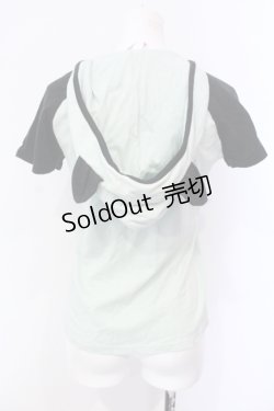 画像2: PEACE NOW / 猫アンブラレプリントフードTシャツ M ミント×ブラック O-25-06-07-069-PU-TO-IG-OS