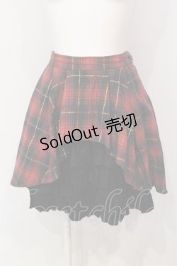 画像1: PEACE NOW / アシンメトリーティアードスカート M レッド×ブラック O-25-06-07-071-PU-SK-IG-ZS