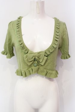 画像1: metamorphose / 刺繍入り半袖バラボレロ  グリーン O-25-06-07-072-ME-TO-IG-OS