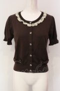 metamorphose / レースリボン半袖カーディガン  ブラウン O-25-06-07-073-ME-TO-IG-OS